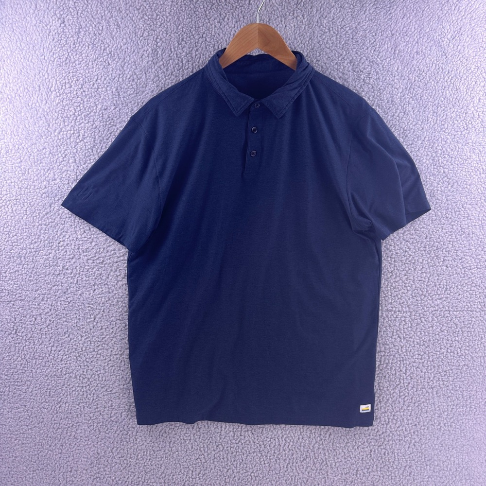 Vuori Mens Short Sleeve Polo Shirt Navy Blue Activewear Size XL